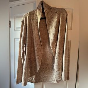 NWT Karen Scott Beige Open Front Cardigan